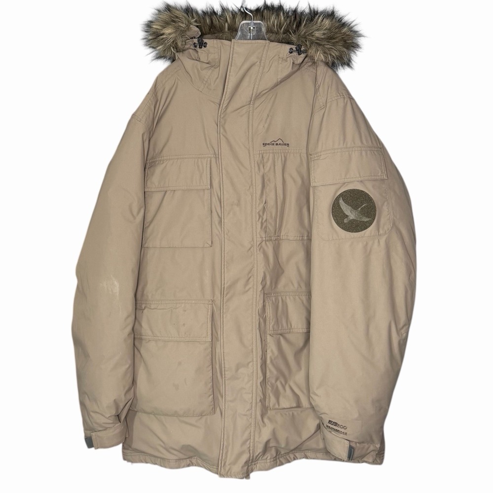 Eddie Bauer Men XLT EB600 Extreme Weather Edge Superior Goose Down Parka Tan